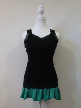 G:21 Aqua Blue Ribbed Mini Skirt Ruffle Hem - Size XS